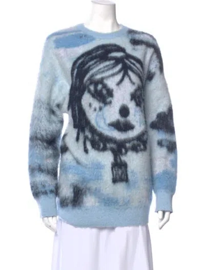 Pre-owned Givenchy Tie-dye Print Crew Neck Sweater In Blue