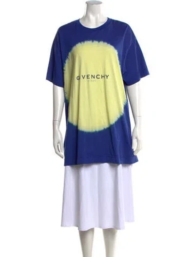 Pre-owned Givenchy Tie-dye Print Crew Neck T-shirt In Blue