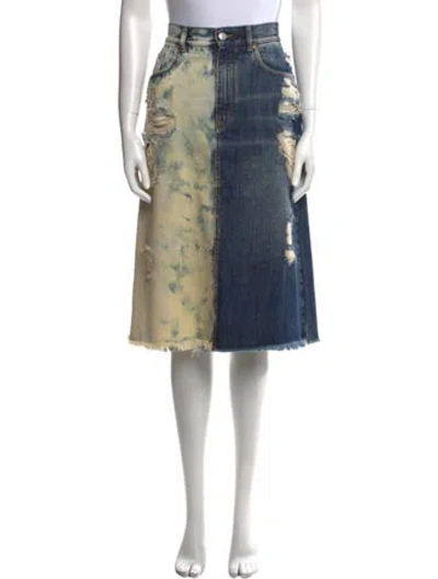 Pre-owned Givenchy Tie-dye Print Knee-length Skirt In Blue