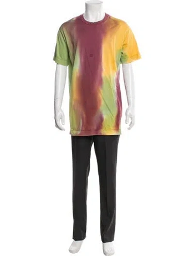 Pre-owned Givenchy Tie-dye Print Scoop Neck T-shirt In Burgundy