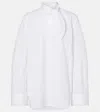 Givenchy Bow Neck Cotton-poplin Button-down Shirt In White