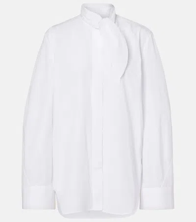 Givenchy Tie-neck Cotton Shirt In White