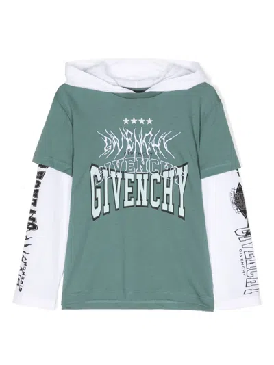 Givenchy Kids' Tod-boy Hooded T-shirt In Green