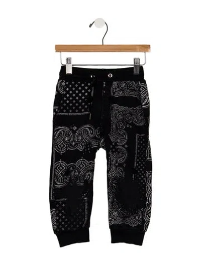 Pre-owned Givenchy Babies' Toddler Boys Branded Pattern Printed Pants In Black