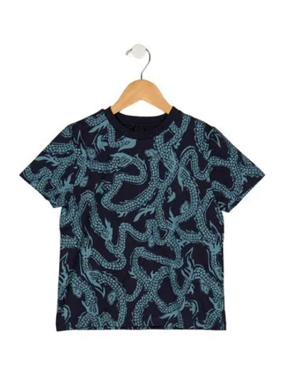 Pre-owned Givenchy Babies' Toddler Boys Branded Pattern Printed Shirt W/tags In Blue