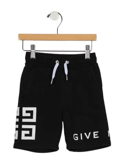 Pre-owned Givenchy Babies' Toddler Boys Branded Pattern Printed Shorts In Black