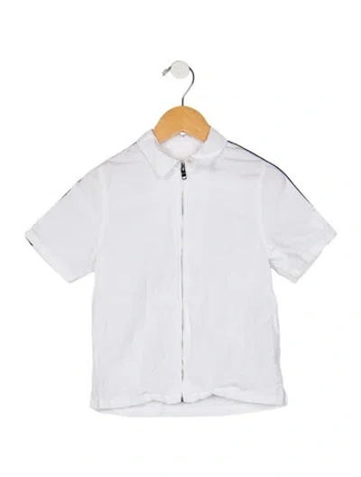 Pre-owned Givenchy Babies' Toddler Boys Branded Zip Closure Top In White