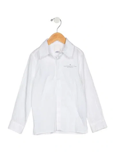 Pre-owned Givenchy Babies' Toddler Boys' Embroidered Dress Shirt In White