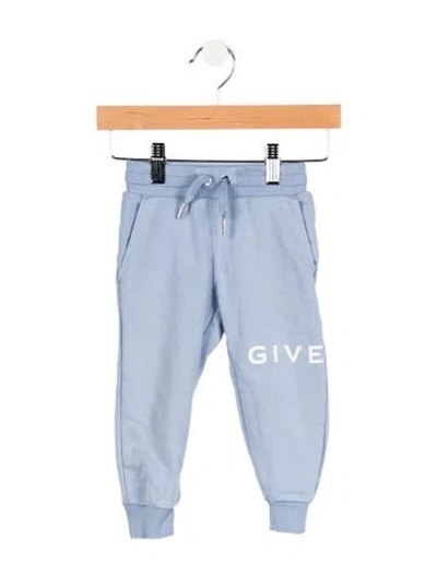Pre-owned Givenchy Babies' Toddler Boys' Logo Printed Jogger Pants In Blue/white