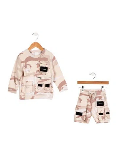 Pre-owned Givenchy Babies' Toddler Boys' Two Piece Sweat Set In Neutral