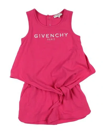 Givenchy Babies'  Toddler Girl Jumpsuit Fuchsia Size 4 Cotton, Elastane In Pink