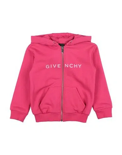 Givenchy Babies'  Toddler Girl Sweatshirt Fuchsia Size 4 Cotton, Polyester, Elastane In Pink