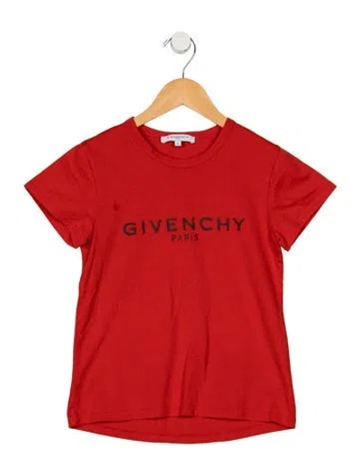 Pre-owned Givenchy Babies' Toddler Girls Branded Crewneck Shirt In Red
