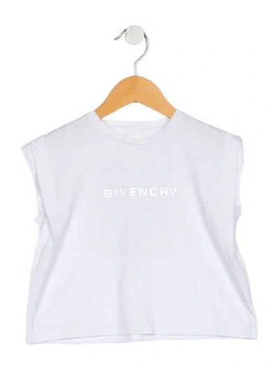 Pre-owned Givenchy Babies' Toddler Girls Branded Crewneck T-shirt In White
