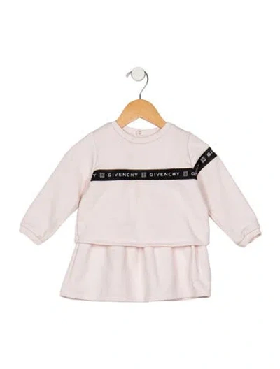 Pre-owned Givenchy Babies' Toddler Girls Branded Snap Closure Top In Pink
