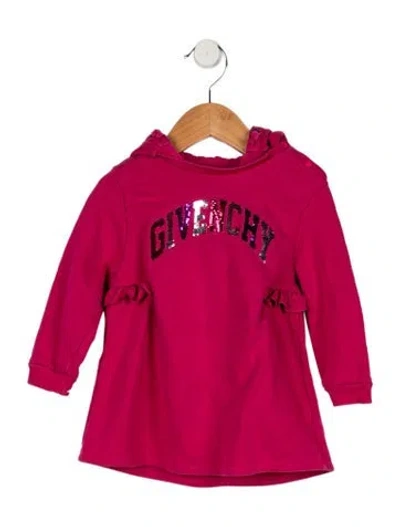 Pre-owned Givenchy Babies' Toddler Girls' Embroidered Sequin Embellished Dress In Pink