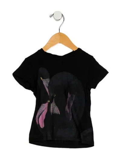 Pre-owned Givenchy Babies' Toddler Girls' Graphic Short Sleeve Top In Black