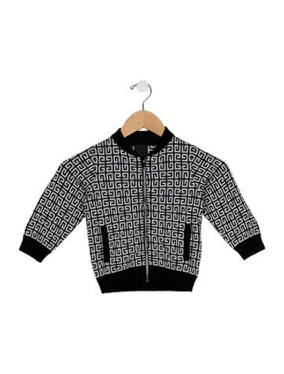 Pre-owned Givenchy Babies' Toddler Girls Knitted Pattern Printed Jacket In Black
