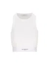 Givenchy Cropped Tank Top In Cotton With Band Clothing In White