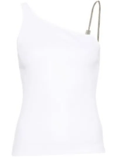 Givenchy Top Asimmetrico In Cotone Con Catena In White