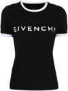 Givenchy Black Crewneck T-shirt With Logo Lettering On The Front And 4g Logo On The Rear In Cotton S In Black
