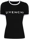 Givenchy Black Crewneck T-shirt With Logo Lettering On The Front And 4g Logo On The Rear In Cotton S In Black