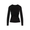 Givenchy Draped Top In Jersey And 4g Lace In Black