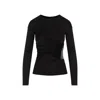 Givenchy Draped Top In Jersey And 4g Lace In Black