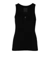 Givenchy Black Cotton Tank Top With Logo Women In Black