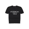 Givenchy Short-sleeved Knitted Cropped Top In Black