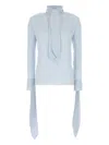 Givenchy Pastel Light Blue Silk Blouse In Bleu Pale