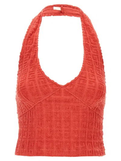 Givenchy Women's Plage Top In 4g Cotton Towelling In Red