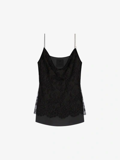 Givenchy Top In Lace With Chain Detail In Black