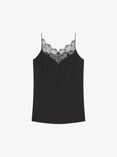 Givenchy Top In Polka Dots Jacquard And Lace In Black