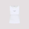 Givenchy White Stretch Cotton Tank Top In Burgundy