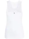 Givenchy Women's White Logo-plaque Cropped Ribbed Cotton-jersey Tank Top In White