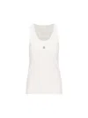 Givenchy Women's White Logo-plaque Cropped Ribbed Cotton-jersey Tank Top In White