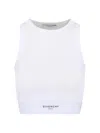 Givenchy Cropped Tank Top In Cotton With Band Clothing In White