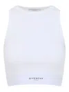 Givenchy White Ribbed Stretch Cotton Cropped Tank Top In White