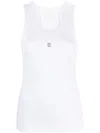Givenchy Women's White Logo-plaque Cropped Ribbed Cotton-jersey Tank Top In White