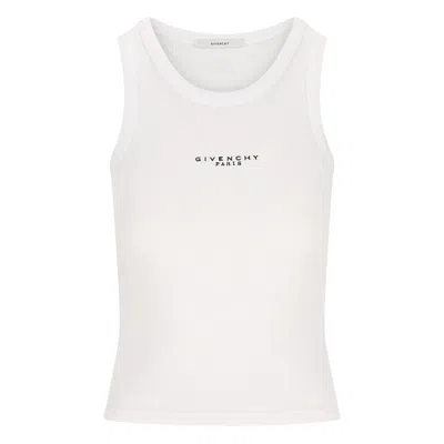 Givenchy Slim-fit Cotton Tank Top With Paris Print In White