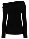 Givenchy Draped Collar Top With Asymmetric Design In Black