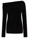 Givenchy Draped Collar Top With Asymmetric Design In Black