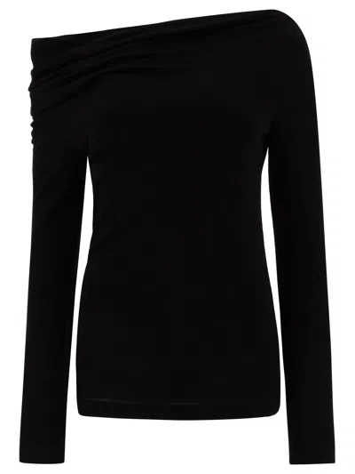 Givenchy Top With Draped Collar Tops Black