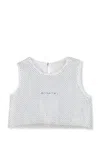 Givenchy Rhinestone-embellished Mesh Top In Grigio Chiaro