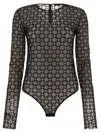 Givenchy Black Monogram 72 Tulle Bodysuit