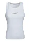 Givenchy Women Slim Tank Top With Logo Print In White