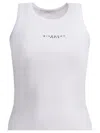 Givenchy White Sleeveless Top With Logo Lettering On The Front In Cotton Stretch Woman In White