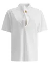 Givenchy T-shirt In Cotton With Buttoned Collar In White