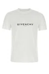 Givenchy White Crewneck T-shirt With Logo Print In Cotton Man In Black